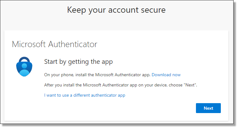 Setting up Microsoft Authenticator - Step 1 - download the app