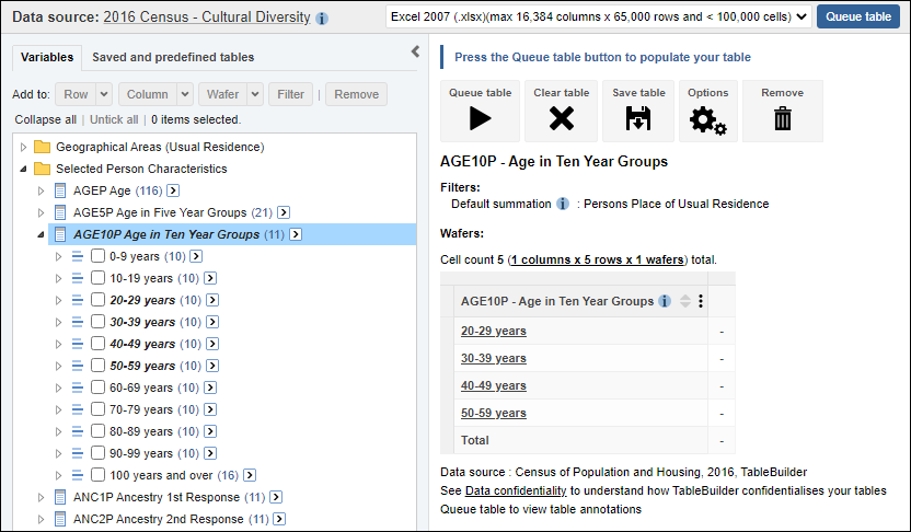 Add selected categories to table