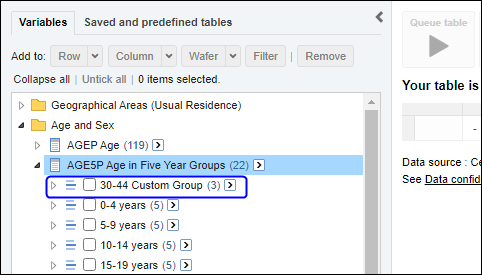 Custom group in variables